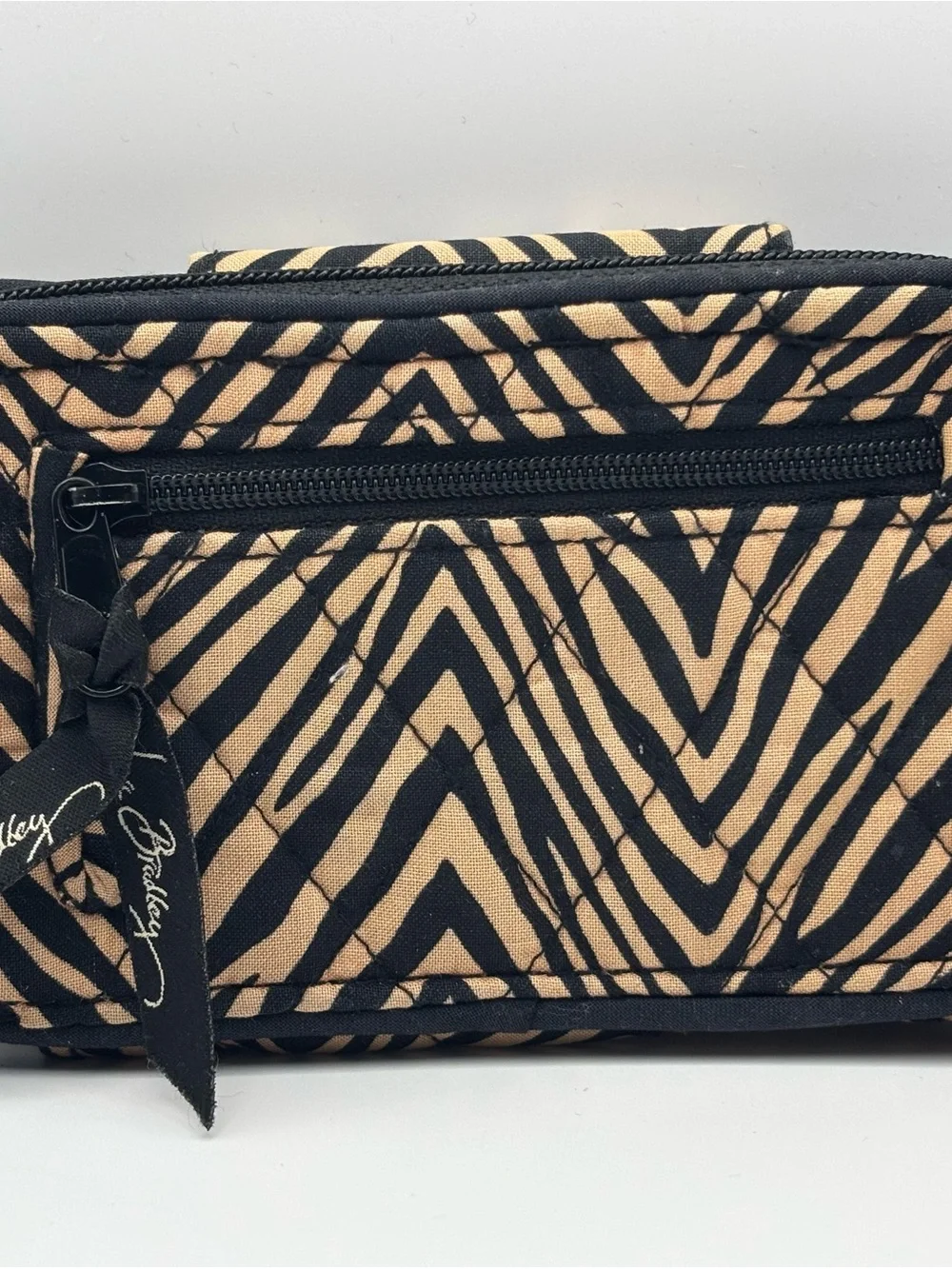 Vera Bradley Zebra-Print Quilted Smartphone Zip-Around Wallet - Black & Tan - Picture 3 of 6